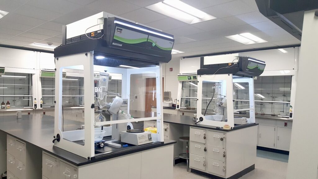 Butler University laboratory with Erlab ductless fume hoods